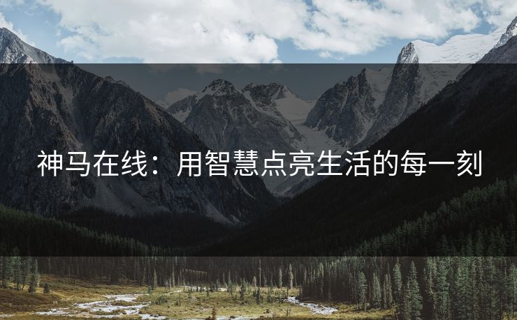 神马在线:用智慧点亮生活的每一刻 神马在线:用智慧点亮生活的每一刻